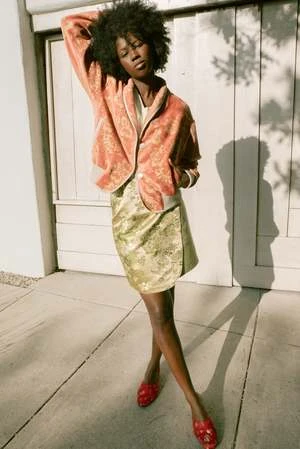 Jess MeanySatin Verbena Skirt - Lime 4 Jess MeanySatin Verbena Skirt - Lime - Image 2