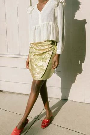 Jess MeanySatin Verbena Skirt - Lime 3 Jess MeanySatin Verbena Skirt - Lime