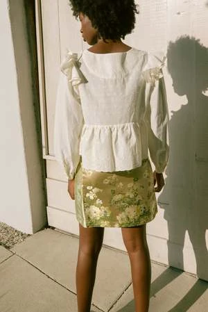 Jess MeanySatin Verbena Skirt - Lime 6 Jess MeanySatin Verbena Skirt - Lime - Image 4