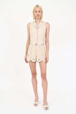 CHRISTY LYNNLola Short - Tan Embroidery 4 CHRISTY LYNNLola Short - Tan Embroidery - Image 2