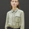 Maison De InesPiping Pocket Shirt - Gray -CYNTHIA Clothing Shop Maison De Ines Piping Pocket Shirt Gray 20231013164742