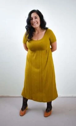 Altar HouselineMegumi Dress - Cardamom Turmeric Rib -CYNTHIA Clothing Shop Megumi Dress in Cardamom Turmeric Rib 20231025024858 2