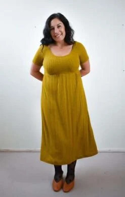 Altar HouselineMegumi Dress - Cardamom Turmeric Rib -CYNTHIA Clothing Shop Megumi Dress in Cardamom Turmeric Rib 20231025024859 1