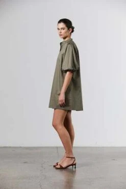 LaingMila Cotton Dress - Khaki -CYNTHIA Clothing Shop Mila Cotton Dress Khaki 20231011050905 1