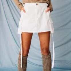 Misc EtcCargo Strap Mini Skirt - White -CYNTHIA Clothing Shop Misc Etc Cargo Strap Mini Skirt White 20231004084211 1