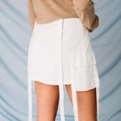 Misc EtcCargo Strap Mini Skirt - White -CYNTHIA Clothing Shop Misc Etc Cargo Strap Mini Skirt White 20231004084212