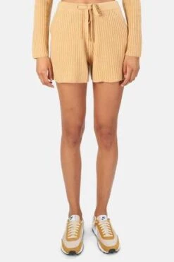 The Tile ClubPenny Ribbed Cashmere Shorts - Camel -CYNTHIA Clothing Shop Penny Ribbed Cashmere Shorts Camel 20220811123037