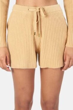 The Tile ClubPenny Ribbed Cashmere Shorts - Camel -CYNTHIA Clothing Shop Penny Ribbed Cashmere Shorts Camel 20220811123038 1