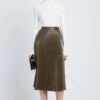 Proenza SchoulerWhite Label Faux Leather Pleated Skirt - Wood 1 Proenza SchoulerWhite Label Faux Leather Pleated Skirt - Wood -CYNTHIA Clothing Shop Proenza Schouler White Label Faux Leather Pleated Skirt Wood 20230804175540