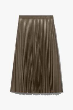 Proenza SchoulerWhite Label Faux Leather Pleated Skirt - Wood 11 Proenza SchoulerWhite Label Faux Leather Pleated Skirt - Wood -CYNTHIA Clothing Shop Proenza Schouler White Label Faux Leather Pleated Skirt Wood 20230804175541 3