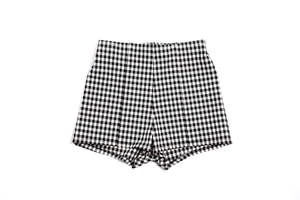 PunkwaspGingham High Waisted Shorts - Black/White 5 PunkwaspGingham High Waisted Shorts - Black/White - Image 3