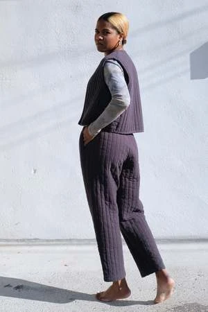 Black CraneQuilted Easy Pants - Dark Navy 5 Black CraneQuilted Easy Pants - Dark Navy - Image 3