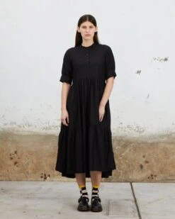 Ali GoldenRaglan Tiered Dress - Black