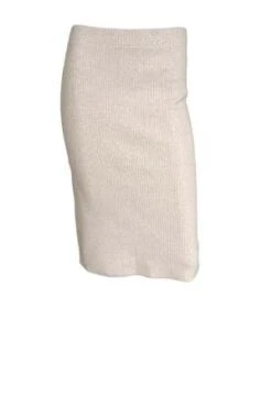 VINCERib Skirt With Back Slit - Heather Bone