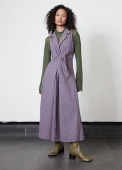 RUJUTA SHETHEmily Dress - Mauve Check -CYNTHIA Clothing Shop Rujuta Sheth Emily Dress 20231017064042