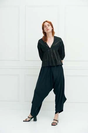 RUJUTA SHETHHarem Pants - Black 4 RUJUTA SHETHHarem Pants - Black - Image 2