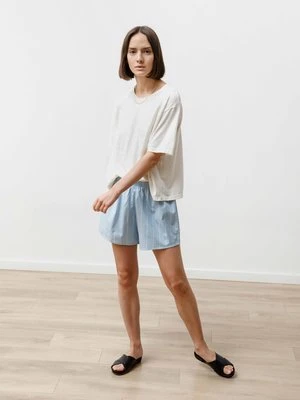 Prioryrunning Short In Striped Poplin - Baby Blue/white 3 Prioryrunning Short In Striped Poplin - Baby Blue/white