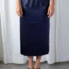 TibiSatin Slip Skirt - Dark Navy