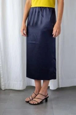 TibiSatin Slip Skirt - Dark Navy -CYNTHIA Clothing Shop Satin Slip Skirt 20230515234151 2