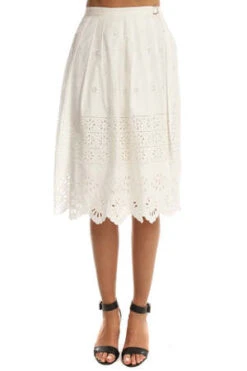 Sea New YorkWrapped Eyelet Skirt - White