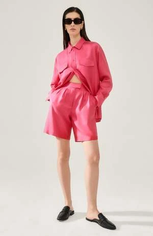 Silk LaundryTwill Double Pleated Shorts - Lemuria 7 Silk LaundryTwill Double Pleated Shorts - Lemuria - Image 5