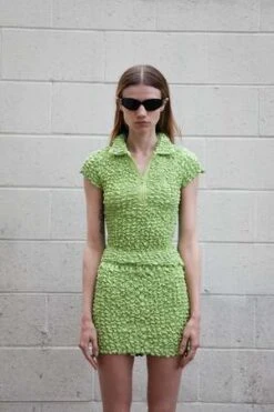 KkCoSplit Popcorn Mini Skirt - Lime/Aqua