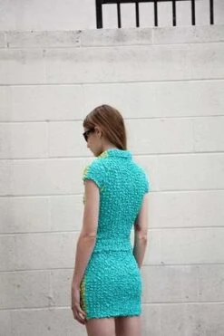 KkCoSplit Popcorn Mini Skirt - Lime/Aqua -CYNTHIA Clothing Shop Split Popcorn Mini Skirt in Lime Aqua 20230509183541 2