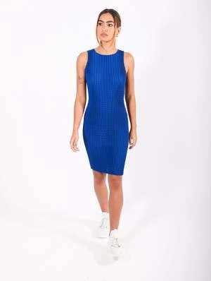 Issey MiyakeSpongy Mini Dress - Blue 8 Issey MiyakeSpongy Mini Dress - Blue - Image 6