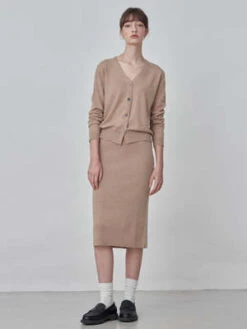 PureCashmere NYCStraight Midi Skirt - Camel -CYNTHIA Clothing Shop Straight Midi Skirt Camel 20230925214059 1
