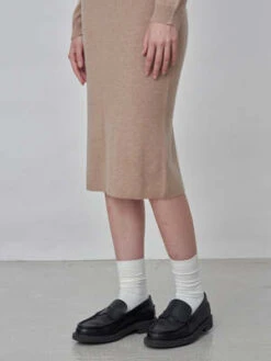 PureCashmere NYCStraight Midi Skirt - Camel -CYNTHIA Clothing Shop Straight Midi Skirt Camel 20230925214059 2