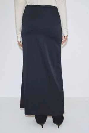 Mijeong ParkStretch Satin Maxi Skirt - Navy 8 Mijeong ParkStretch Satin Maxi Skirt - Navy - Image 6