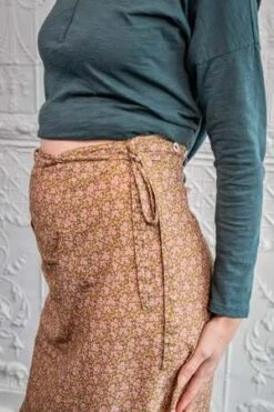 Sula Clothing LTD.Flower Printed Wrap Daisy Skirt - Faded Flower