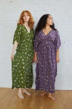 RUJUTA SHETHSummer Kaftan Dress - Aztec Olive Block Print -CYNTHIA Clothing Shop Summer Kaftan Dress Aztec Olive Block Print 20230831232748 1