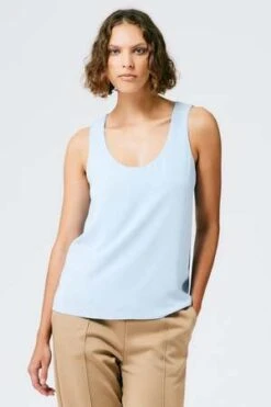 TibiSoft Drape Tank - Light Blue -CYNTHIA Clothing Shop Tibi Soft Drape Tank Light Blue 20230215221202