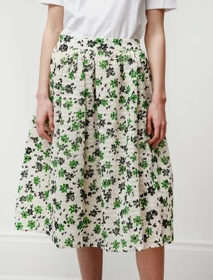 ShrimpsWomens Wade Gathered Skirt In Green/Cream 4 ShrimpsWomens Wade Gathered Skirt In Green/Cream - Image 2