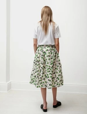 ShrimpsWomens Wade Gathered Skirt In Green/Cream 5 ShrimpsWomens Wade Gathered Skirt In Green/Cream - Image 3