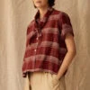 Caron CallahanWesley Shirt - Crimson Embroidered Plaid -CYNTHIA Clothing Shop Wesley Shirt in Crimson Embroidered Plaid 20231014014153