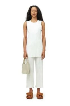 Simon MillerWide Crop Rib Alder Pant - Macadamia