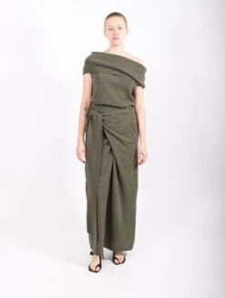 Nicholas KWrap Skirt - Olive Heather 19 Nicholas KWrap Skirt - Olive Heather -CYNTHIA Clothing Shop Wrap Skirt in Olive Heather by Nicholas K 20230906013528