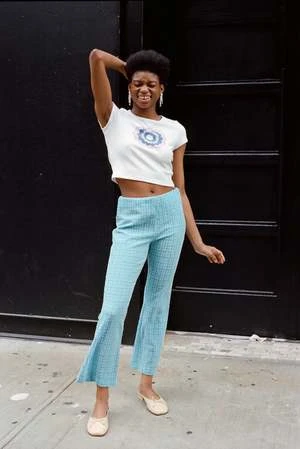 WrayRikki Pant - Ocean Micro Gingham 5 WrayRikki Pant - Ocean Micro Gingham - Image 3