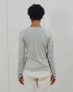 BaserangeLong Sleeve Tee - Melange Grey -CYNTHIA Clothing Shop long sleeve tee in melange grey 20220328230810